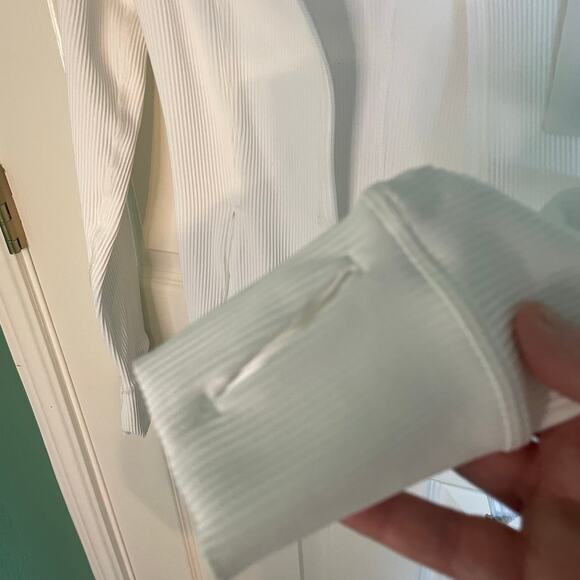 NWT Athleta Salutation Ribbed Jacket White Size XXS Athletic Jacket Full Zip - Picture 5 of 12